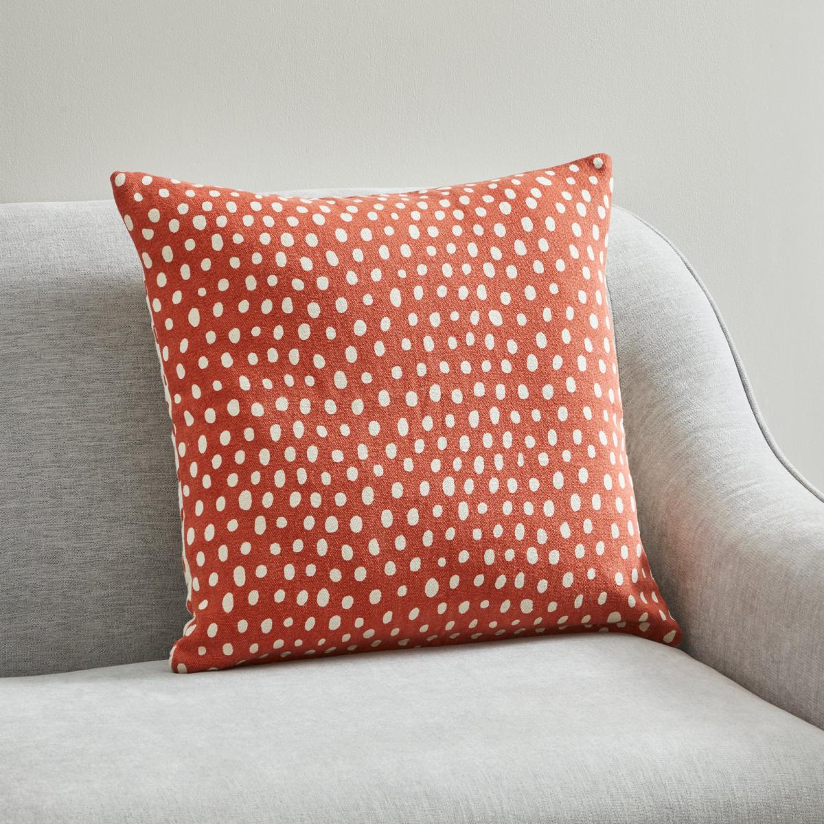 Polka Dot Cushion Orange and White – image 4