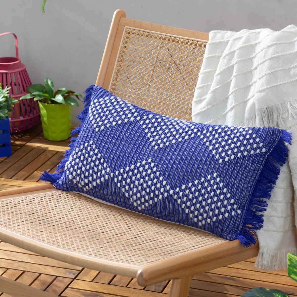 furn. Kadie Rectangle Cushion Cobalt Blue – image 1