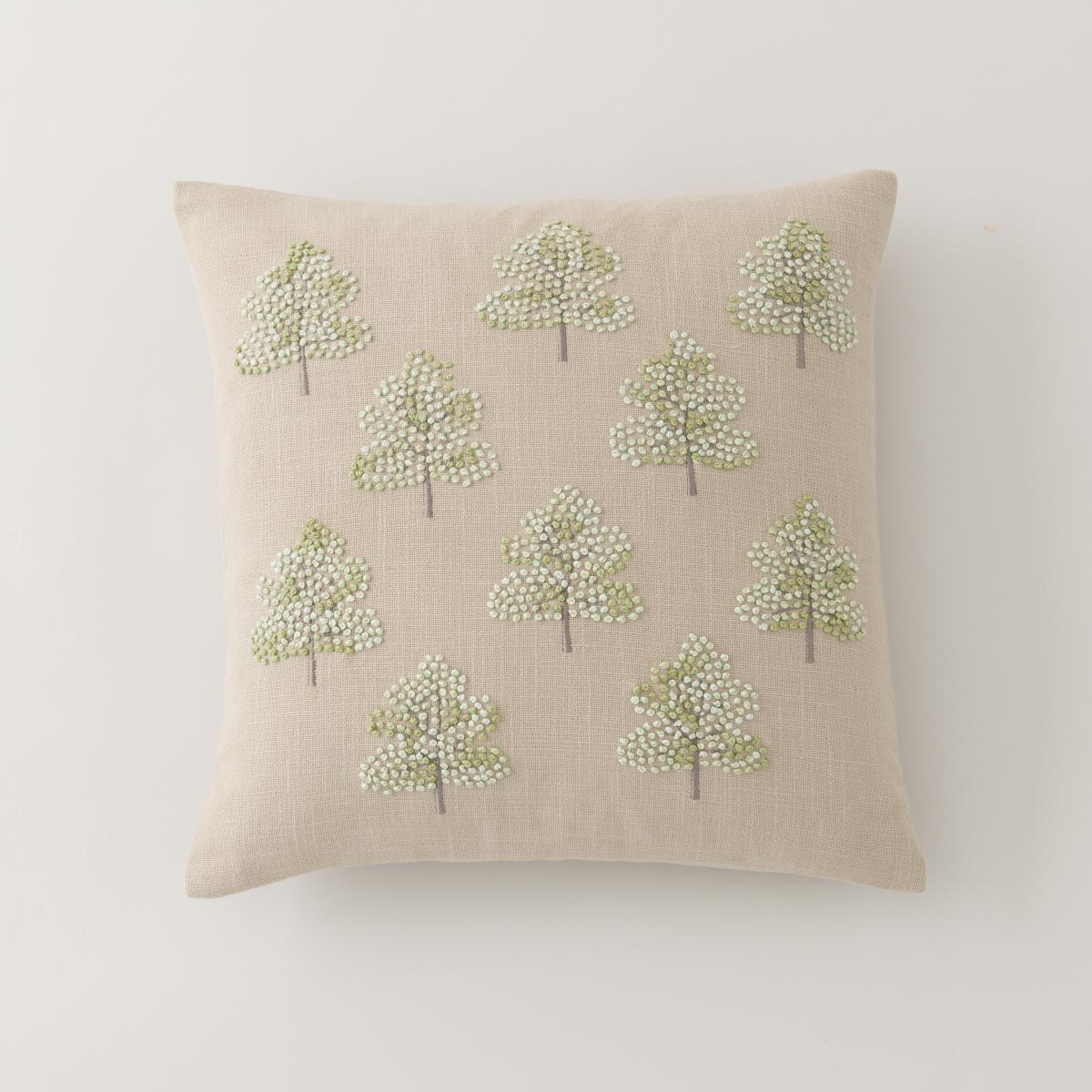 French Knot Trees Cushion Green – image 3