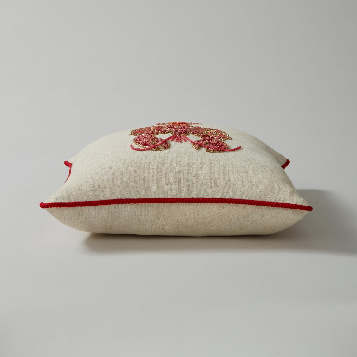 Beaded Lobster Cushion Red – image 4