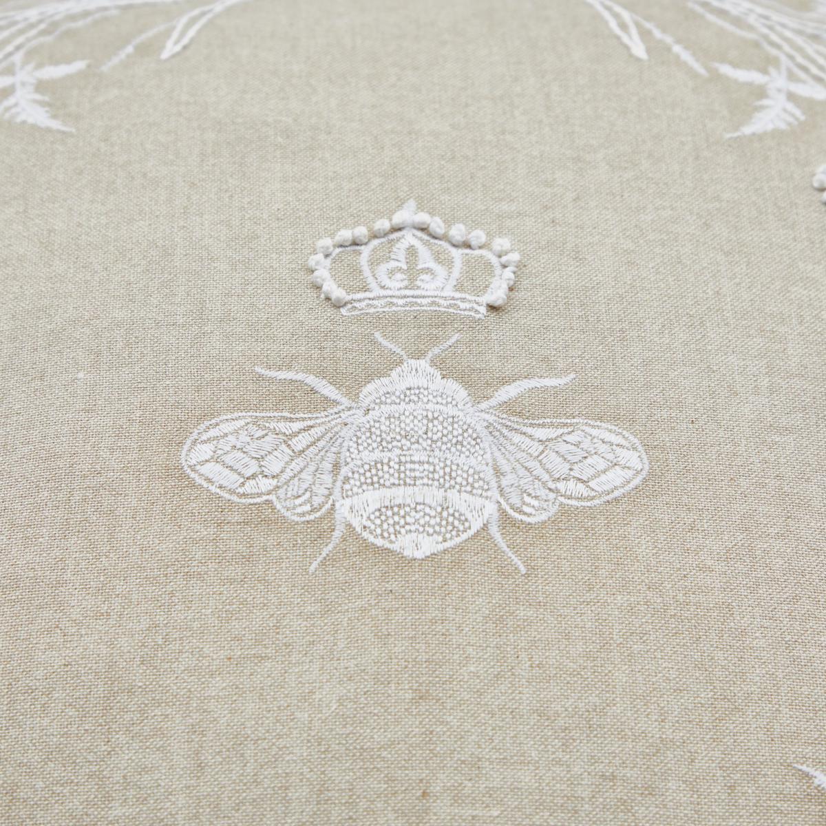 Dorma Embroidered Bee Cushion Natural – image 2