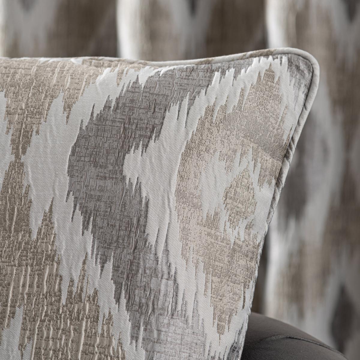 Ikat Jacquard Cushion Brown/Grey/White – image 2