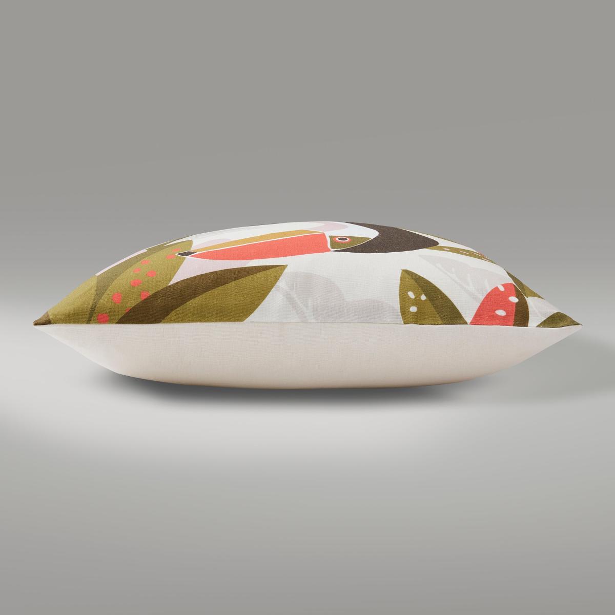 Elements Toucan Cushion Green/Pink/White – image 3