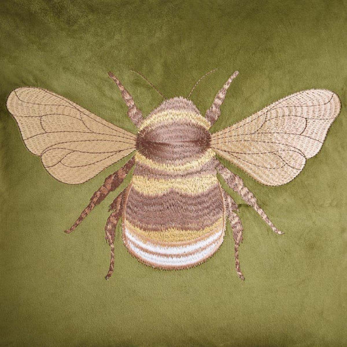 Embroidered Bee Square Cushion – image 2