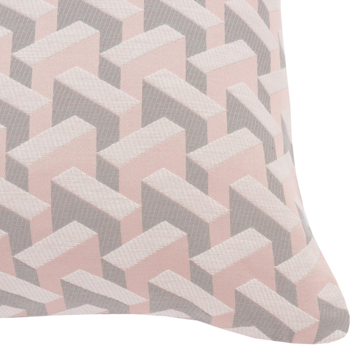 Geometric Pink Jacquard Cushion Cover Pink – image 2