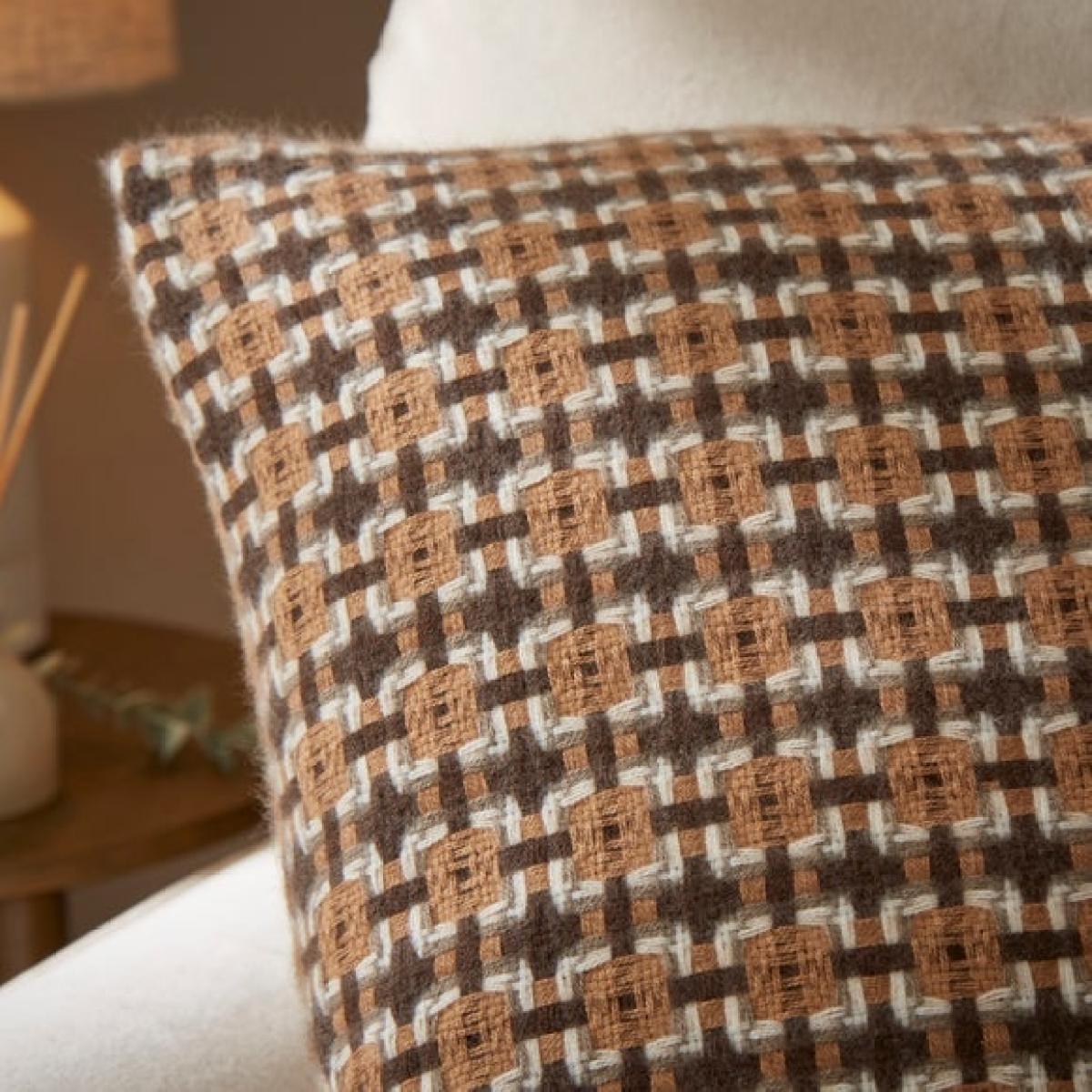 Mini Plaid Woven Square Cushion – image 2
