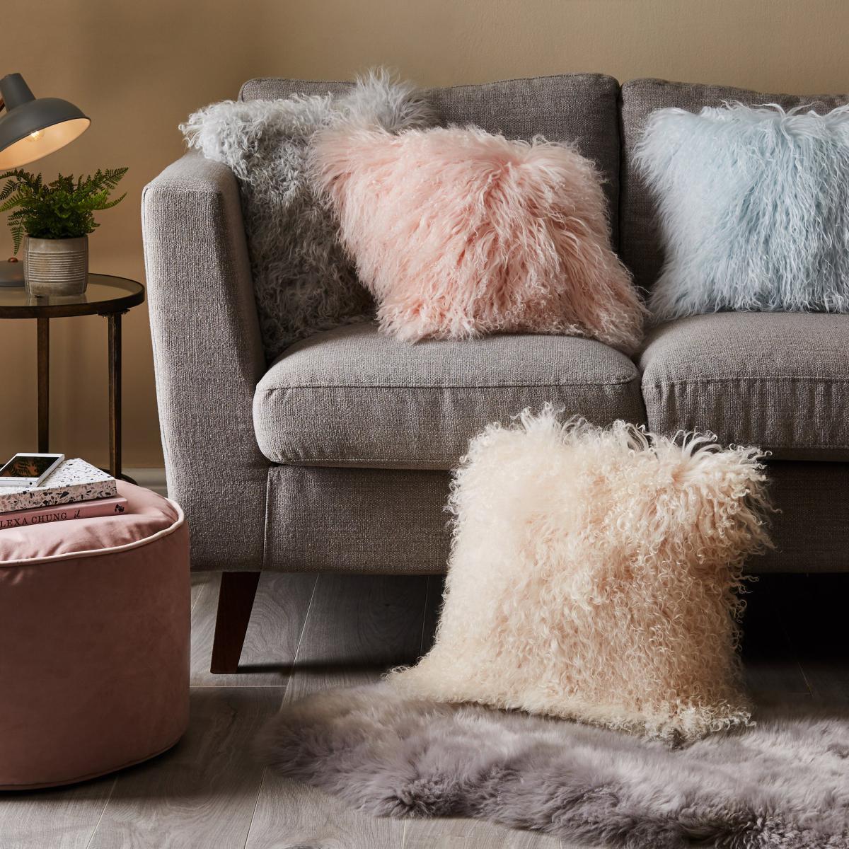 Mongolian Wool Cushion Grey – image 5