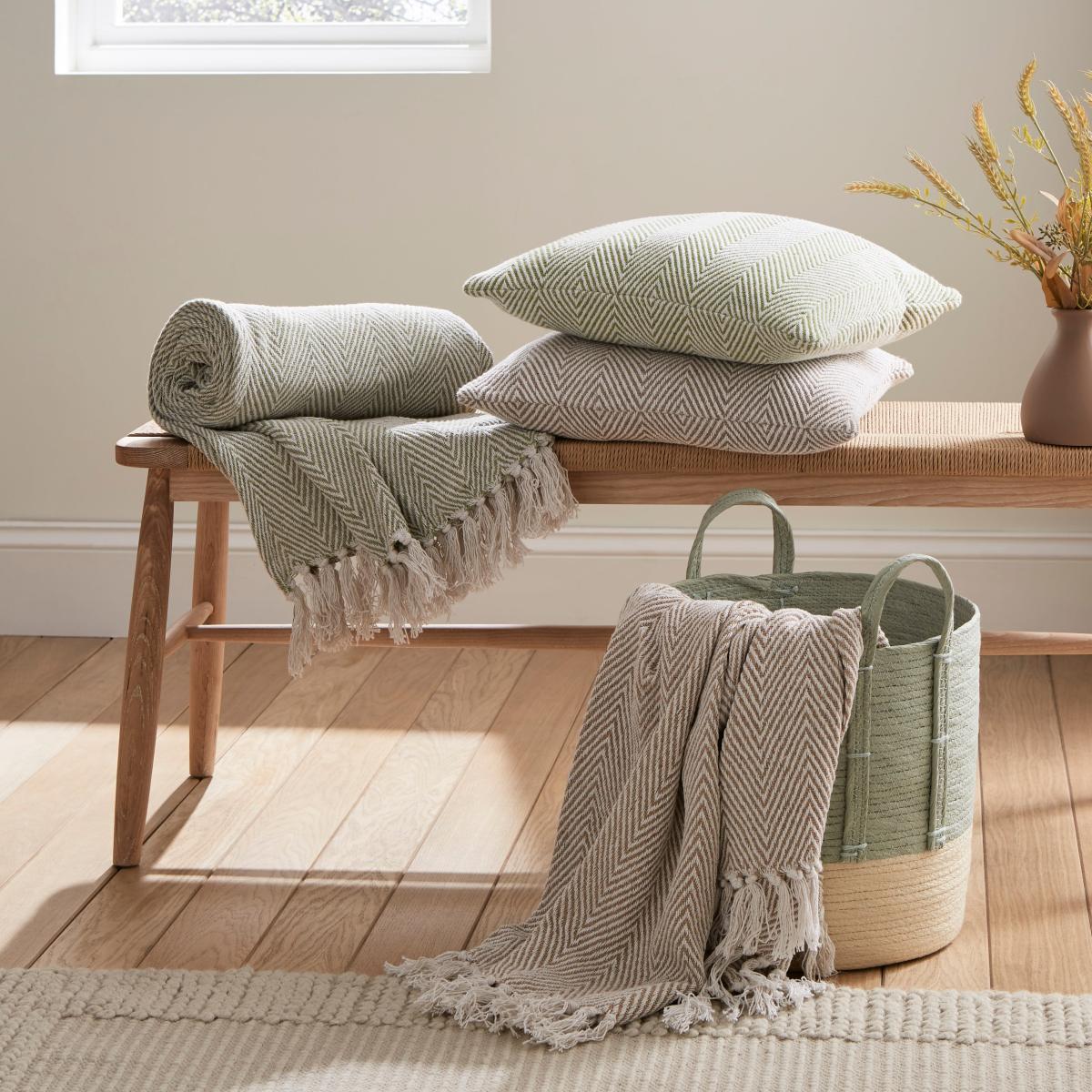 Jenson Herringbone Cushion Fern – image 5