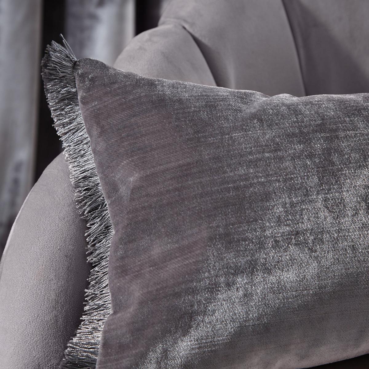 Keston Velvet Boudoir Cushion Silver – image 3