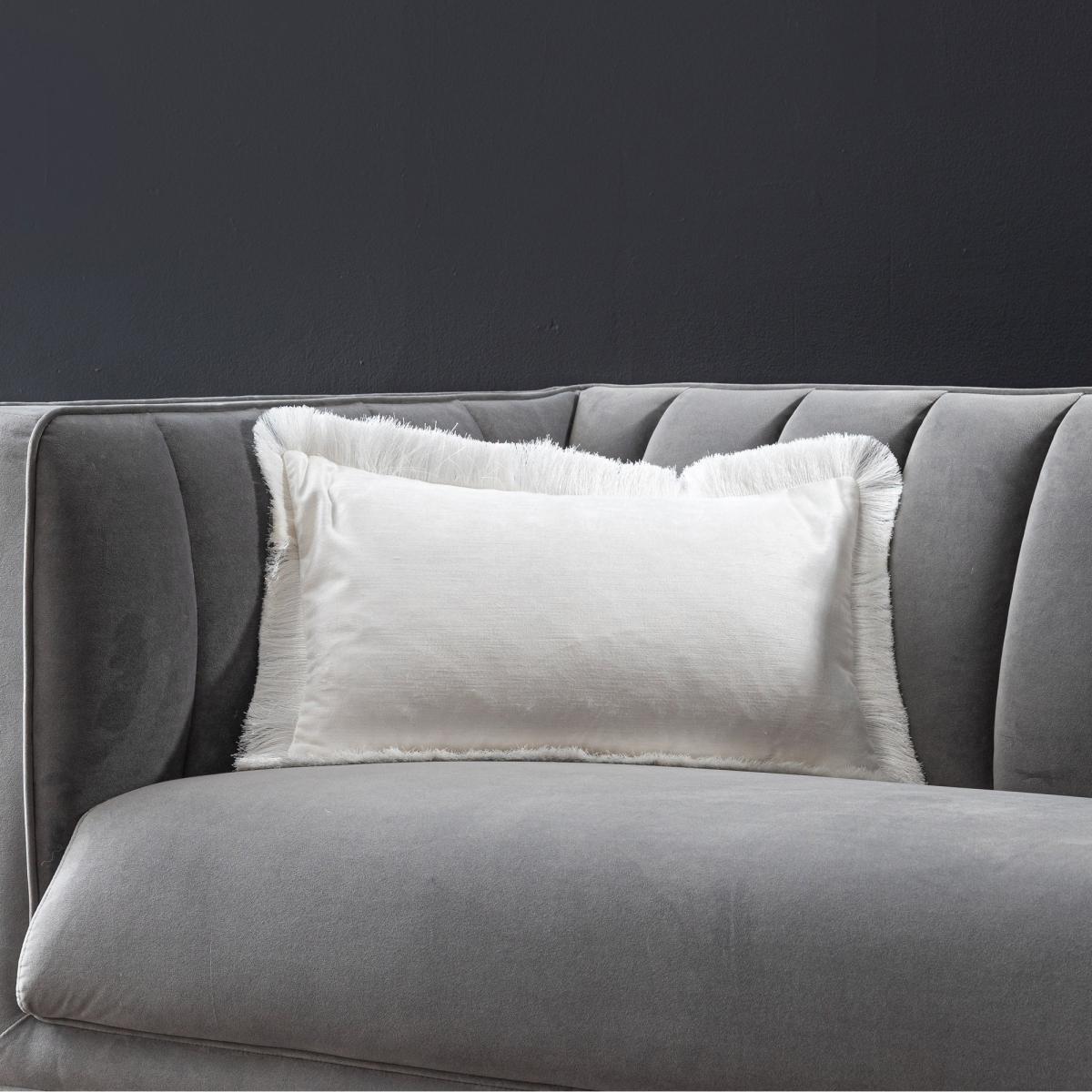 Keston Velvet Boudoir Cushion Silver – image 6