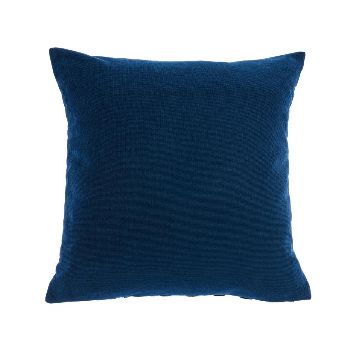 Cut Velvet Polka Dot Navy Cushion Navy and White – image 4