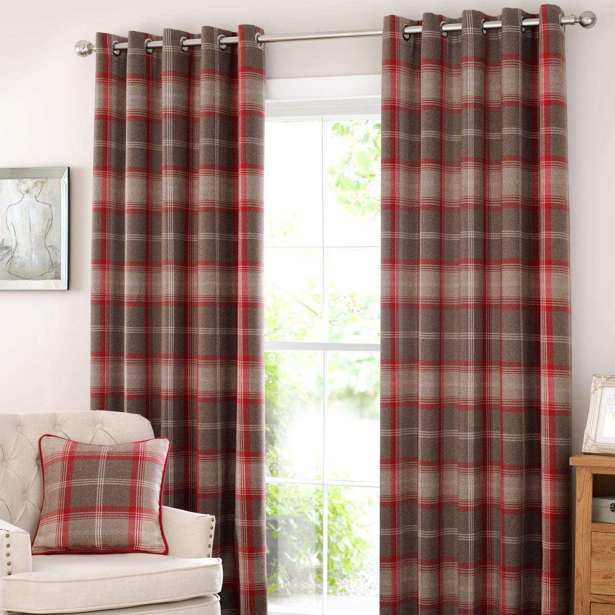 Highland Check Red Filled Cushion Red / Brown – image 2