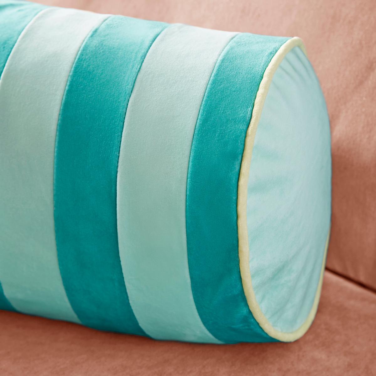 Striped Velvet Bolster Cushion – image 2