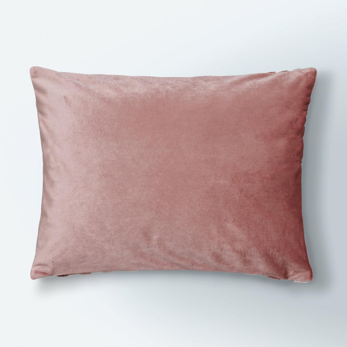 Geo Cut Velvet Blush Cushion Blush, Grey and Brown – image 4