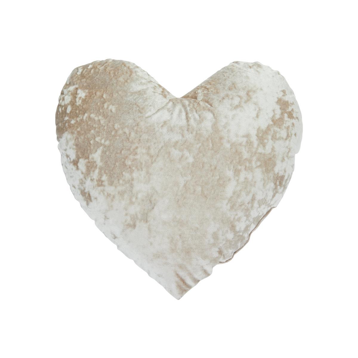 Heart Crushed Velour Cushion Grey – image 1