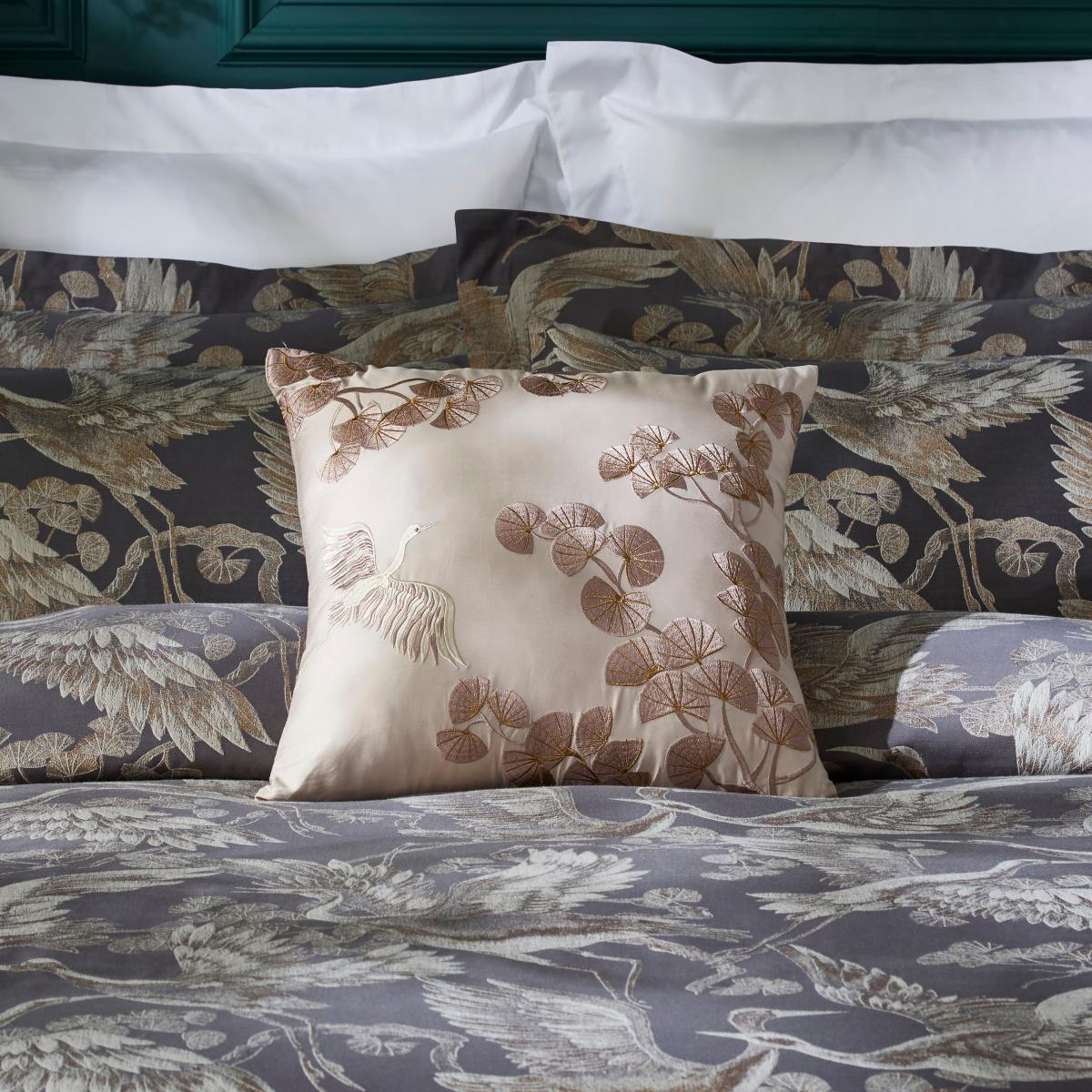 Dorma Gilded Crane Charcoal Cushion Charcoal – image 2