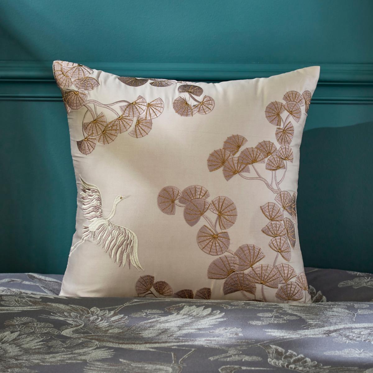 Dorma Gilded Crane Charcoal Cushion Charcoal – image 1
