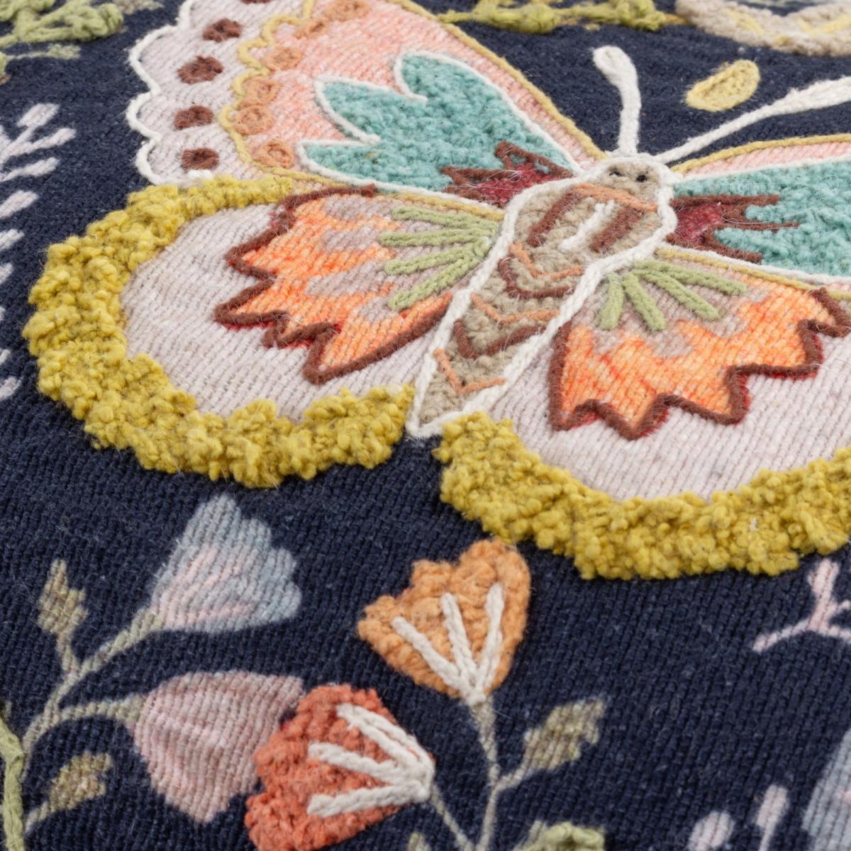 Wylder Mirrored Butterfly Cotton Rectangle Cushion Midnight – image 5