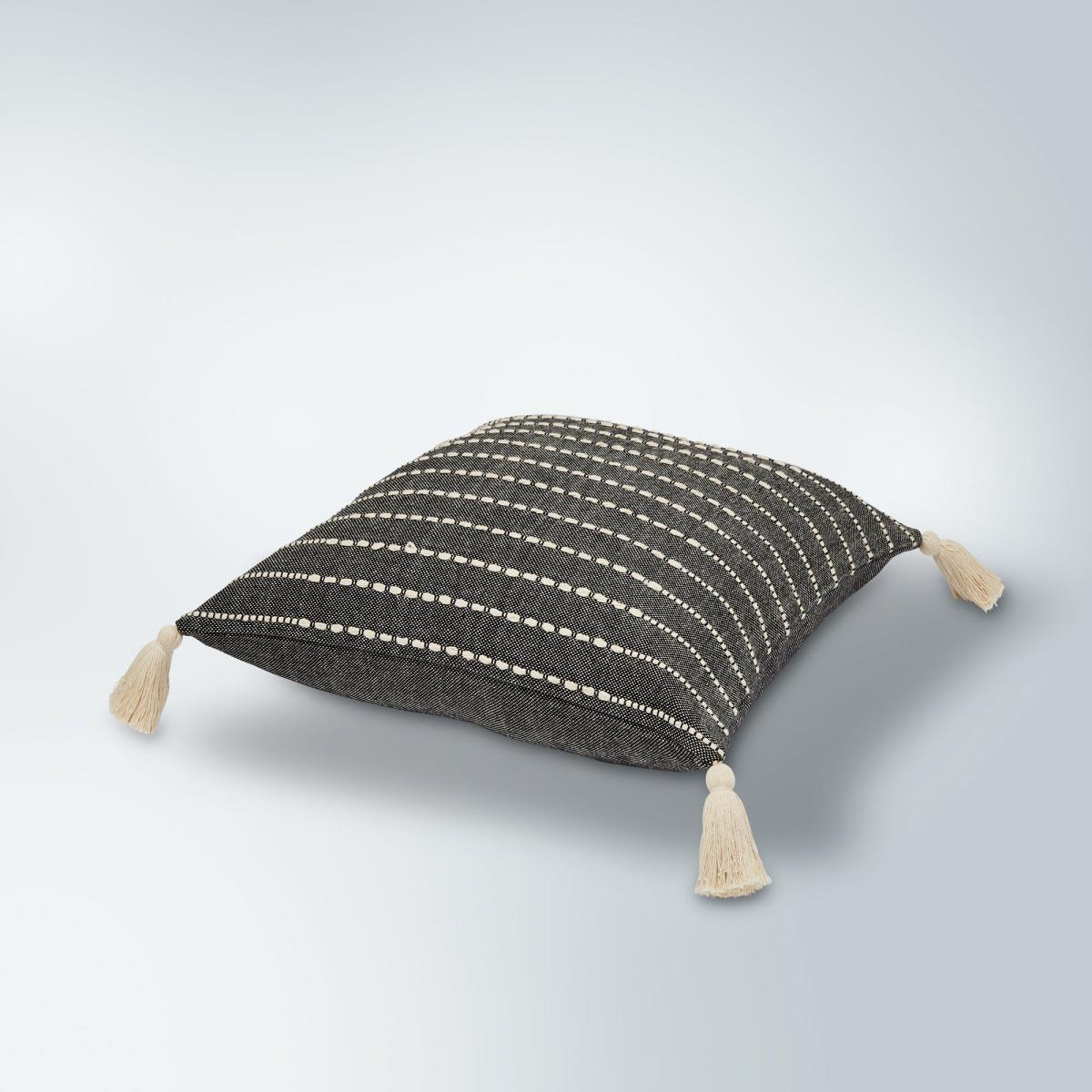 Freya Striped Cushion Charcoal Charcoal – image 3