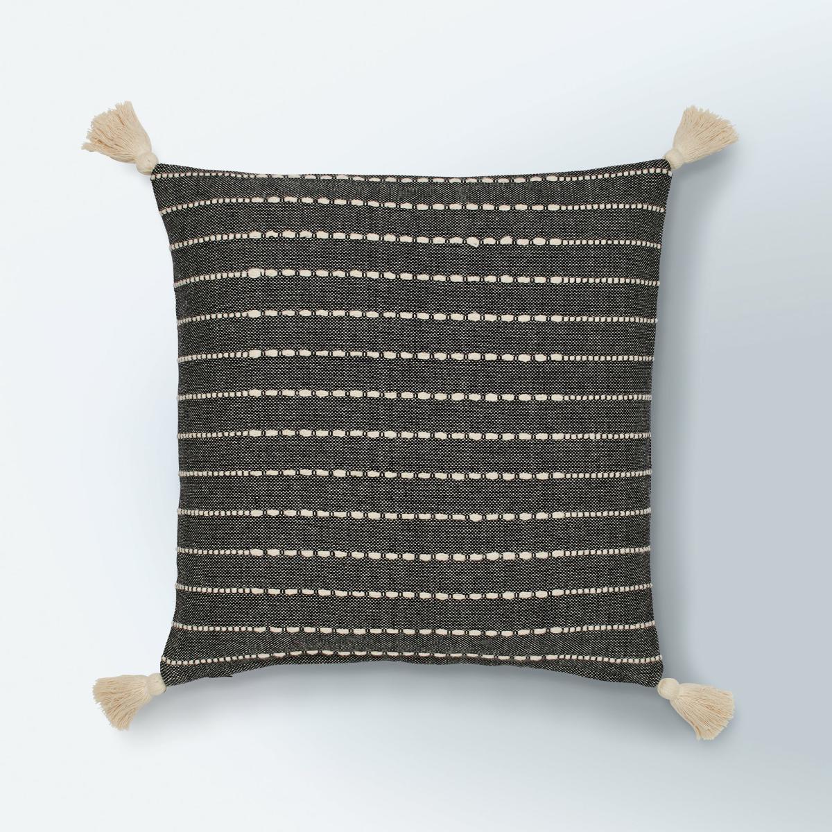 Freya Striped Cushion Charcoal Charcoal – image 1