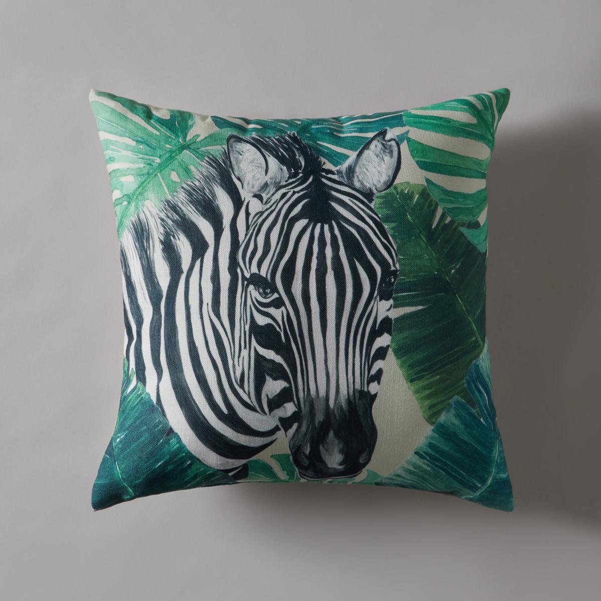 Zebra Jungle Print Cushion MultiColoured – image 2