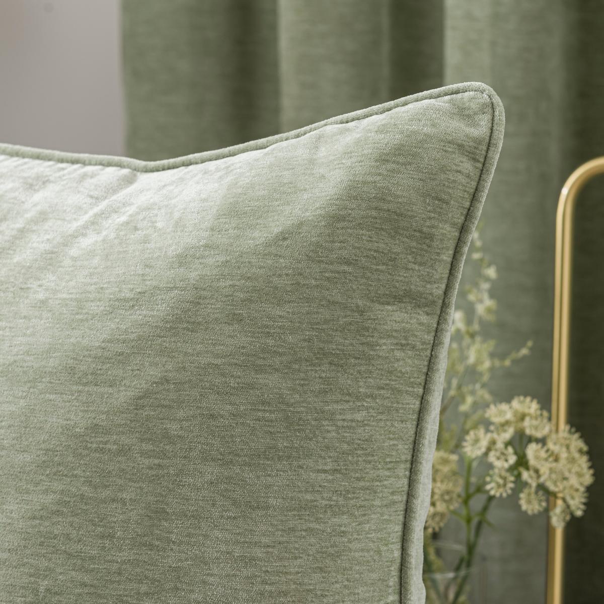 Vintage Chenille Square Cushion Sage – image 2