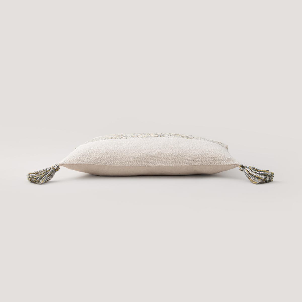 Barkby Natural Boucle Striped Tassel Cushion Natural – image 4