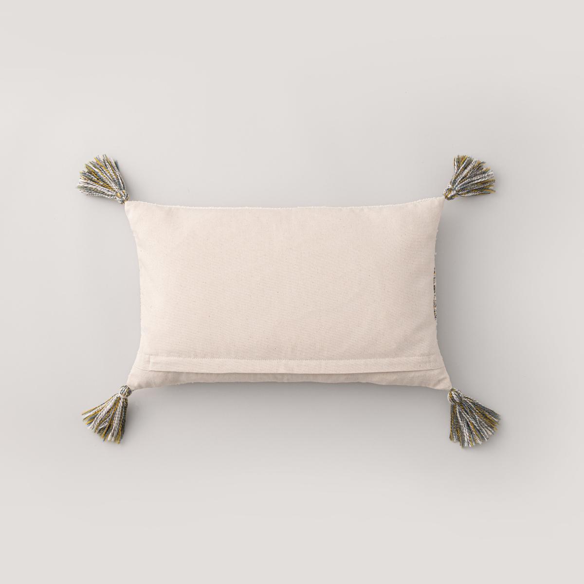 Barkby Natural Boucle Striped Tassel Cushion Natural – image 5