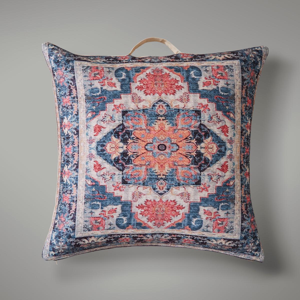 Printed Oriental Floor Cushion MultiColoured – image 2