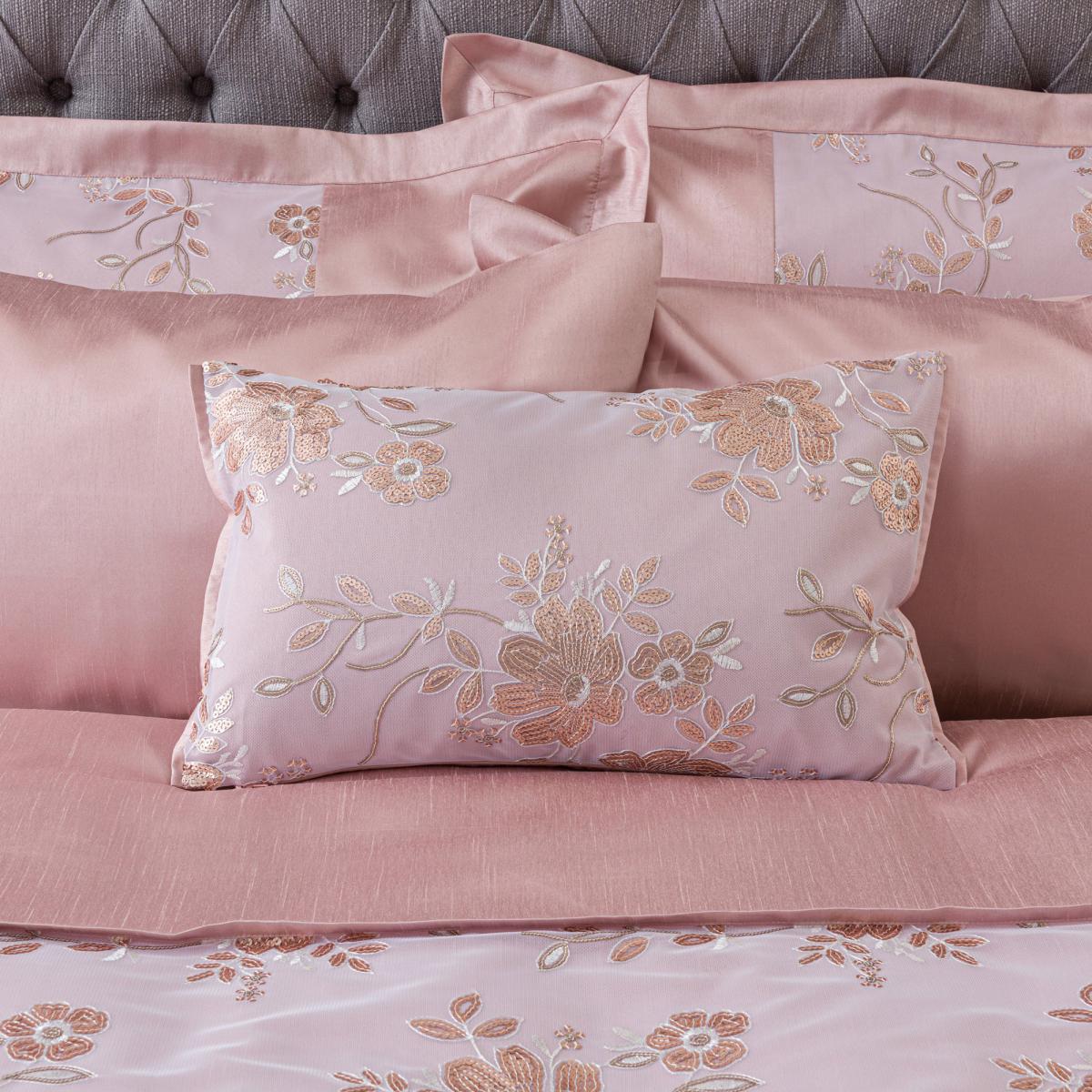 Elene Pink Floral Sequin Boudoir Cushion Pink – image 8