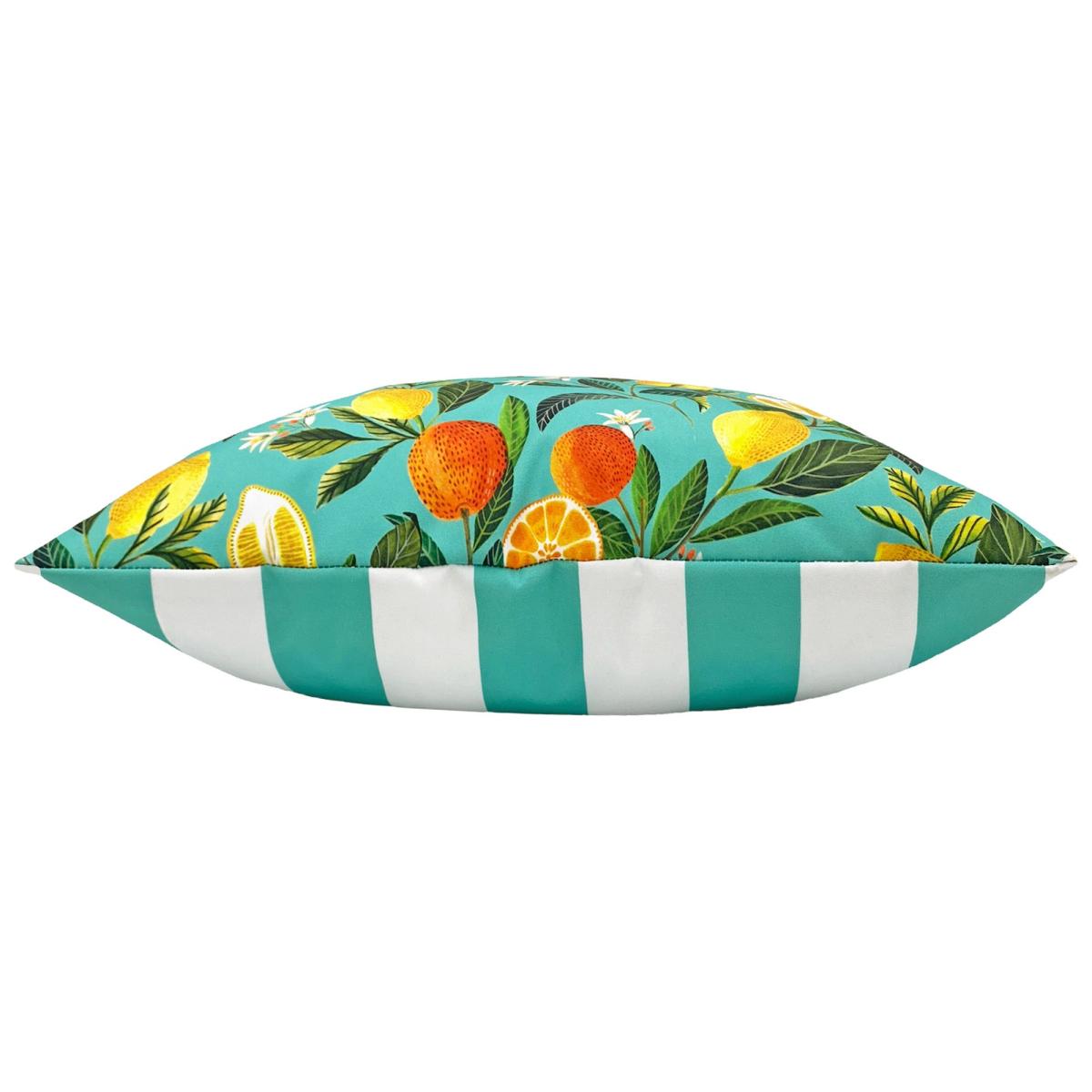 Orange Blossom Outdoor Cushion Green/Yellow/Orange – image 3