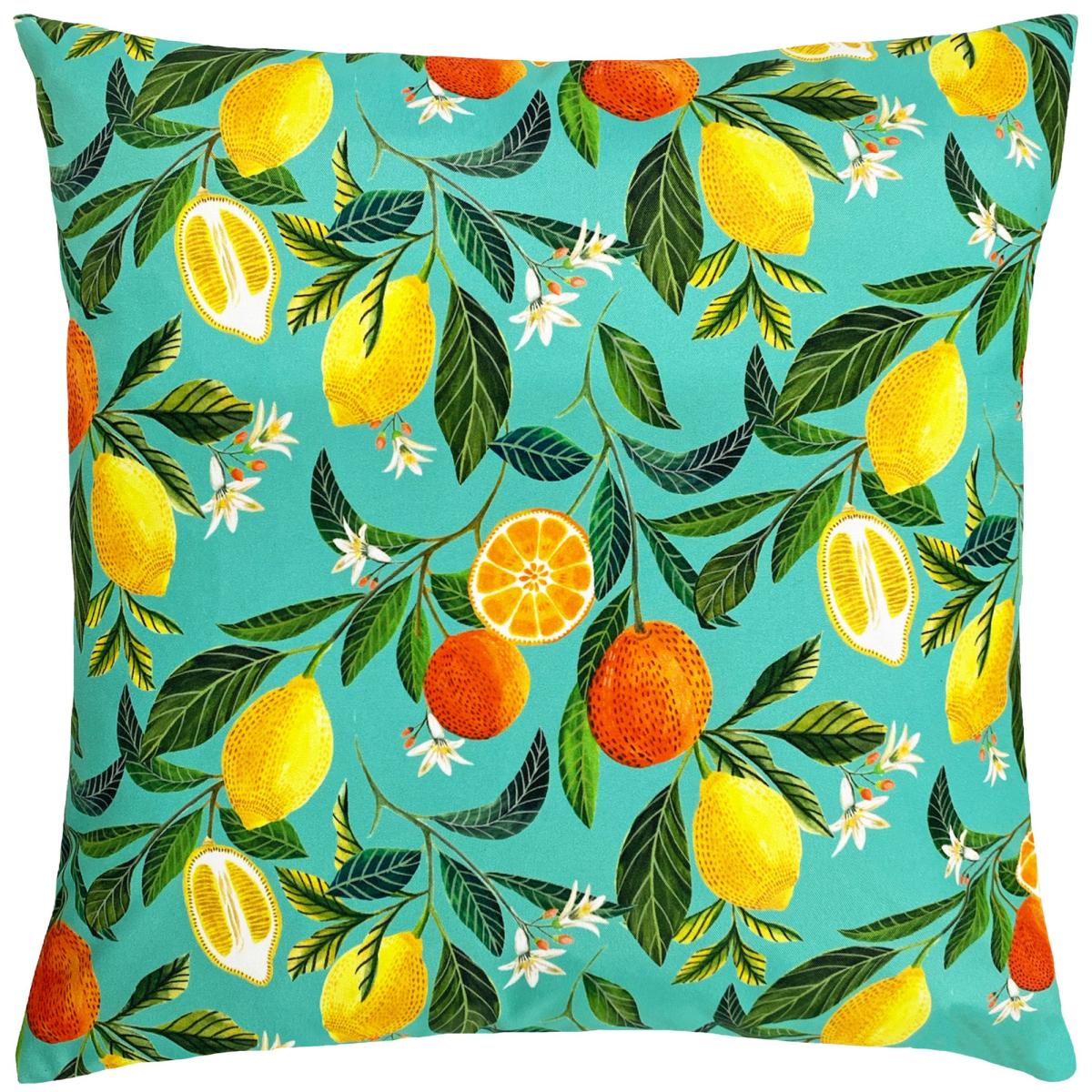 Orange Blossom Outdoor Cushion Green/Yellow/Orange – image 4