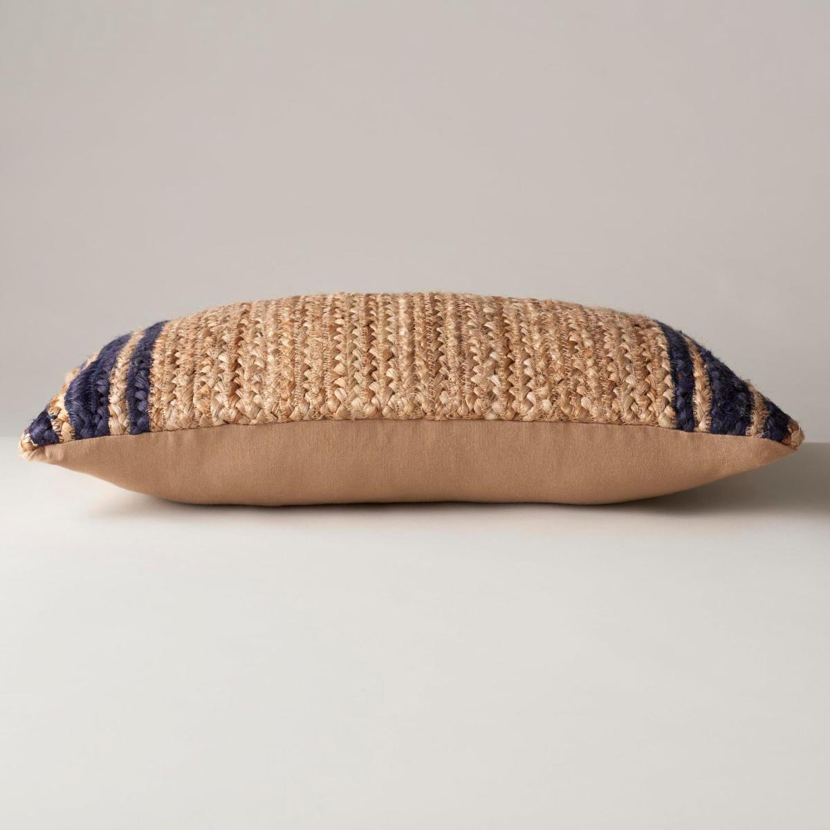 Jute Navy Edge Cushion Navy – image 2