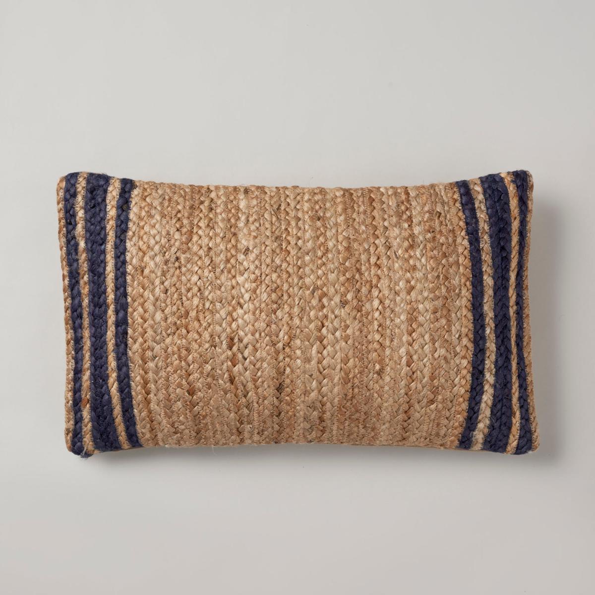 Jute Navy Edge Cushion Navy – image 1