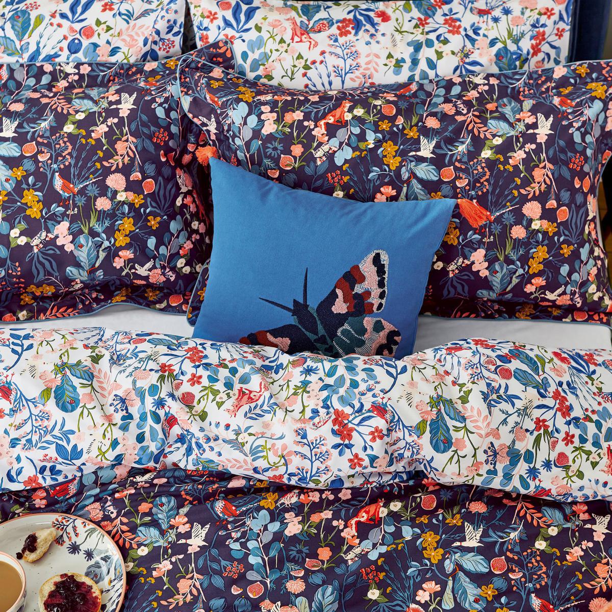 Joules Woodland Butterfly Cushion Blue – image 3