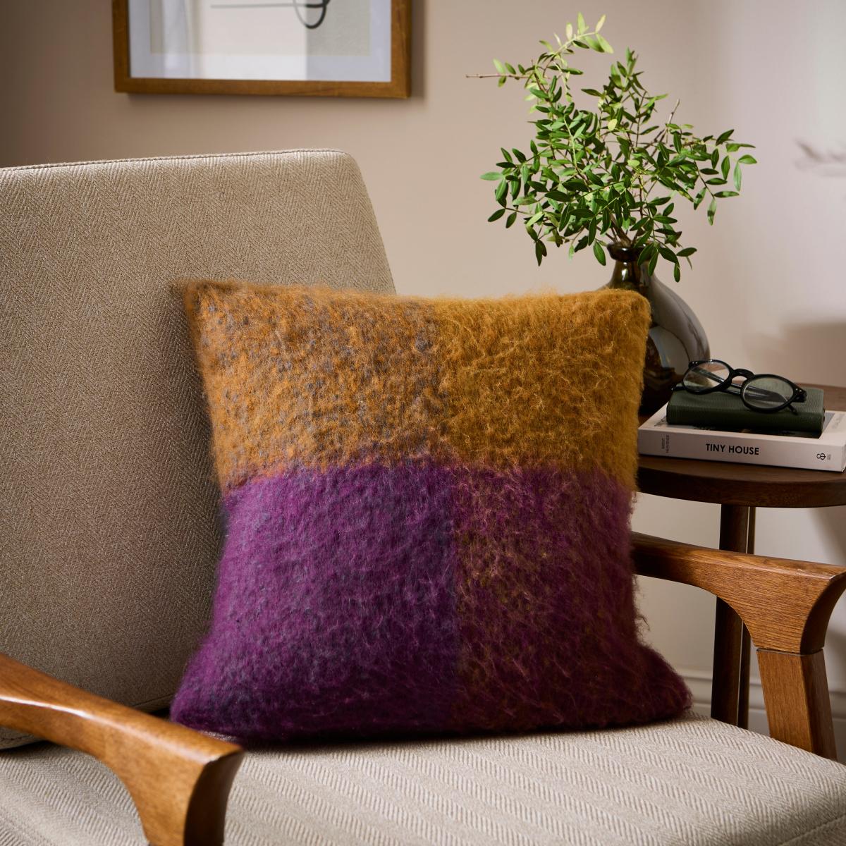 Timeless Check Faux Mohair Square Cushion MultiColoured – image 2