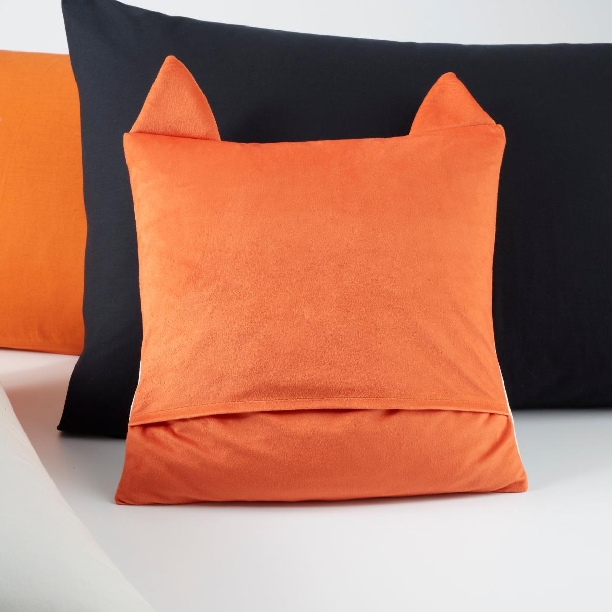 Orange Fox Square Cushion Orange/White – image 2