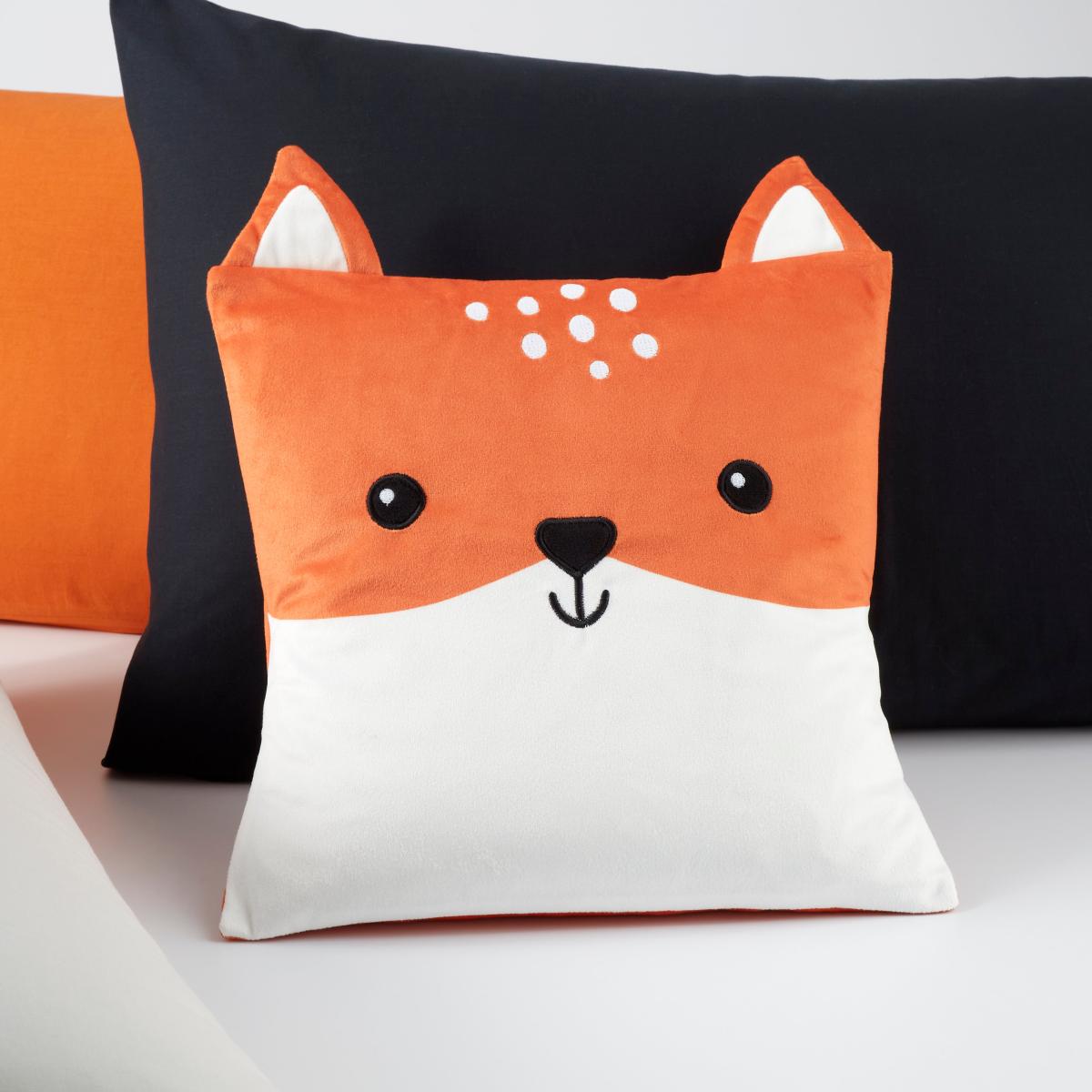 Orange Fox Square Cushion Orange/White – image 1