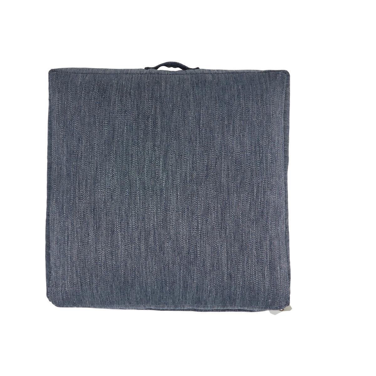 Casual Slub Denim Floor Cushion Blue and White – image 1