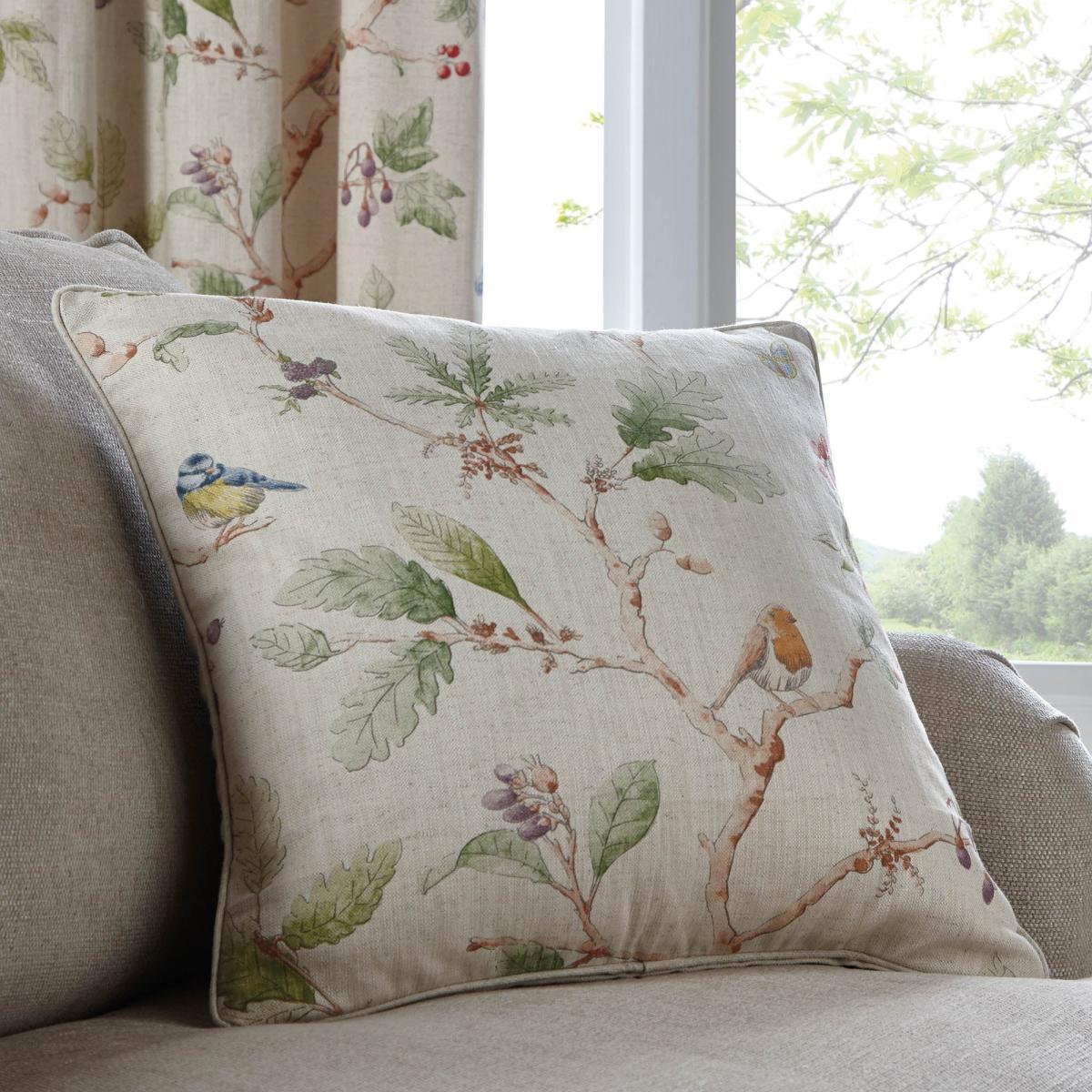Dorma Woodland Birds Natural Cushion White – image 1