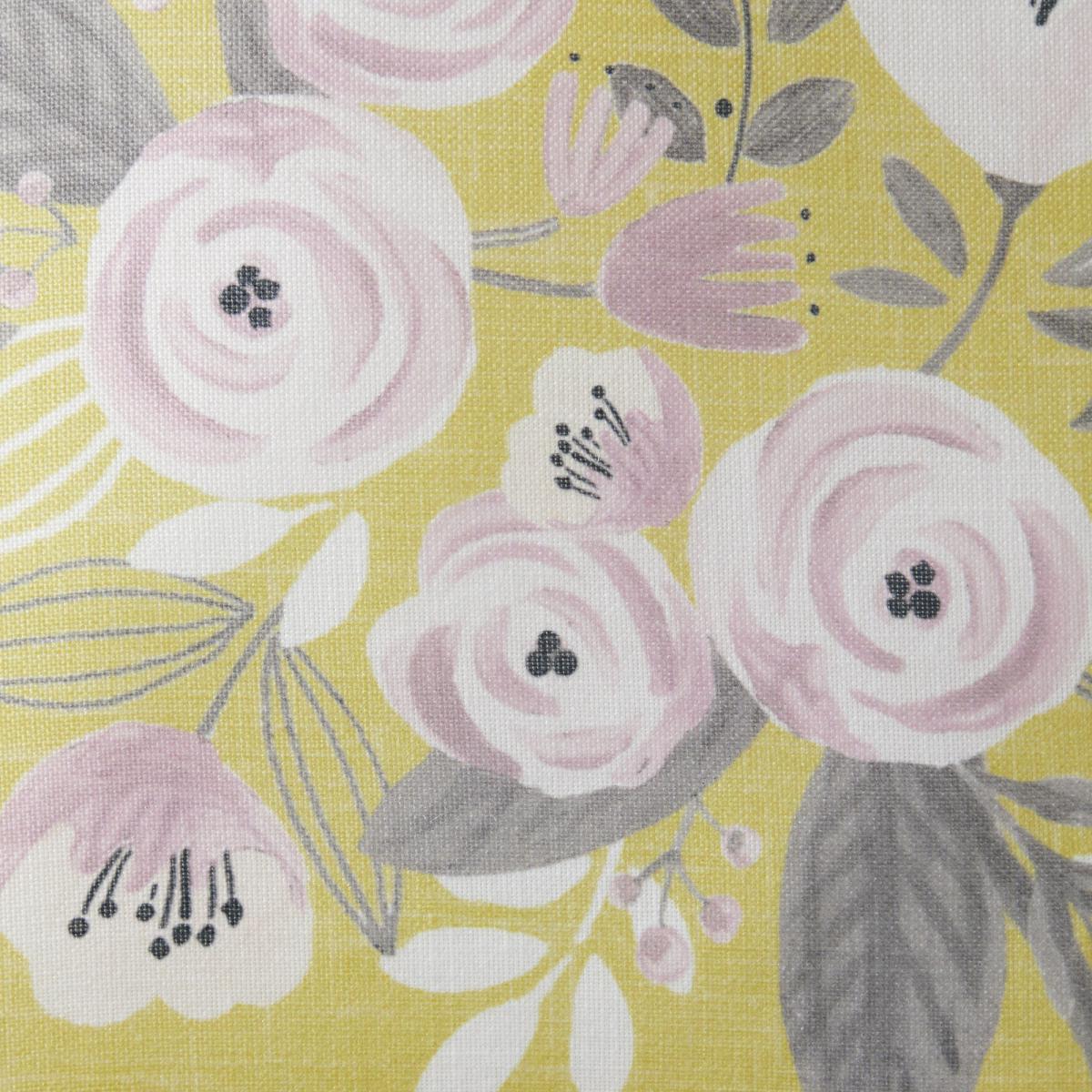 Blooms Ochre Placement Cushion Yellow, Grey and White – image 3