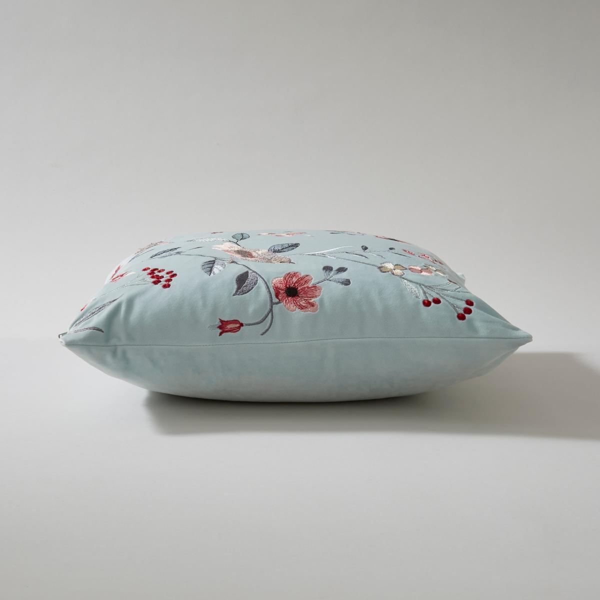 Country Birds Velour Cushion Blue – image 4