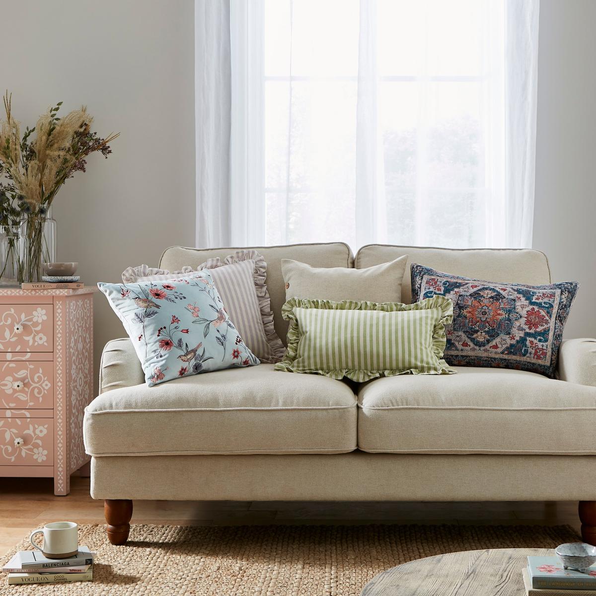 Country Birds Velour Cushion Blue – image 6