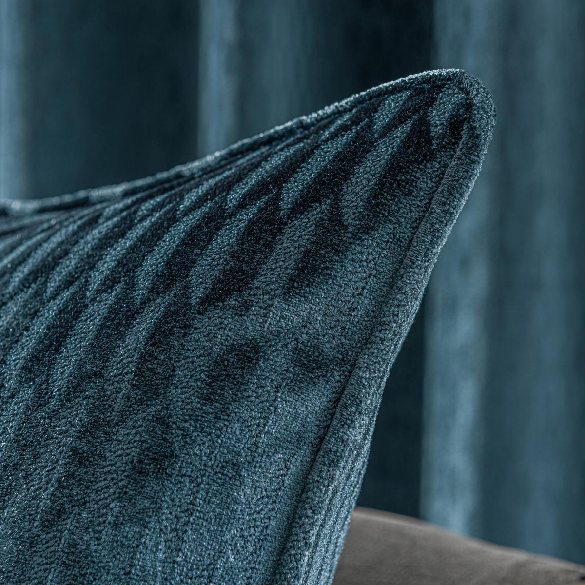 Valencia Velvet Geometric Teal Cushion Blue – image 2
