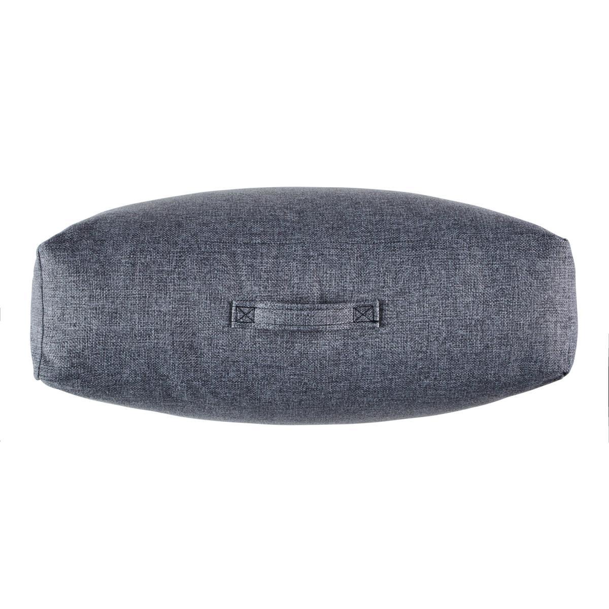 Linen Look Charcoal Slub Floor Cushion Charcoal – image 2
