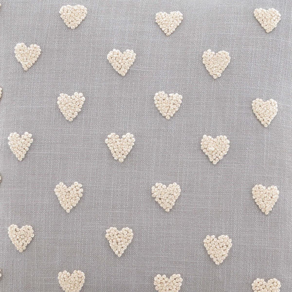 French Knot Hearts Cushion Natural – image 4