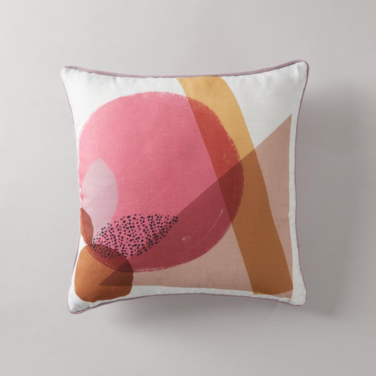 Modern Leaves Placement Cushion White, Pink and Yellow – image 2