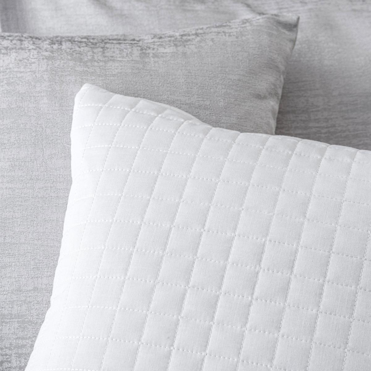 White Gridstitch Cushion White – image 2