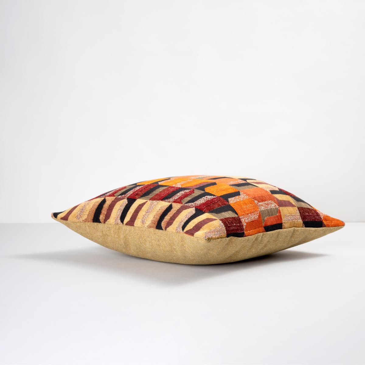 Regent Geo Cushion Cover Orange/Green/Black – image 2