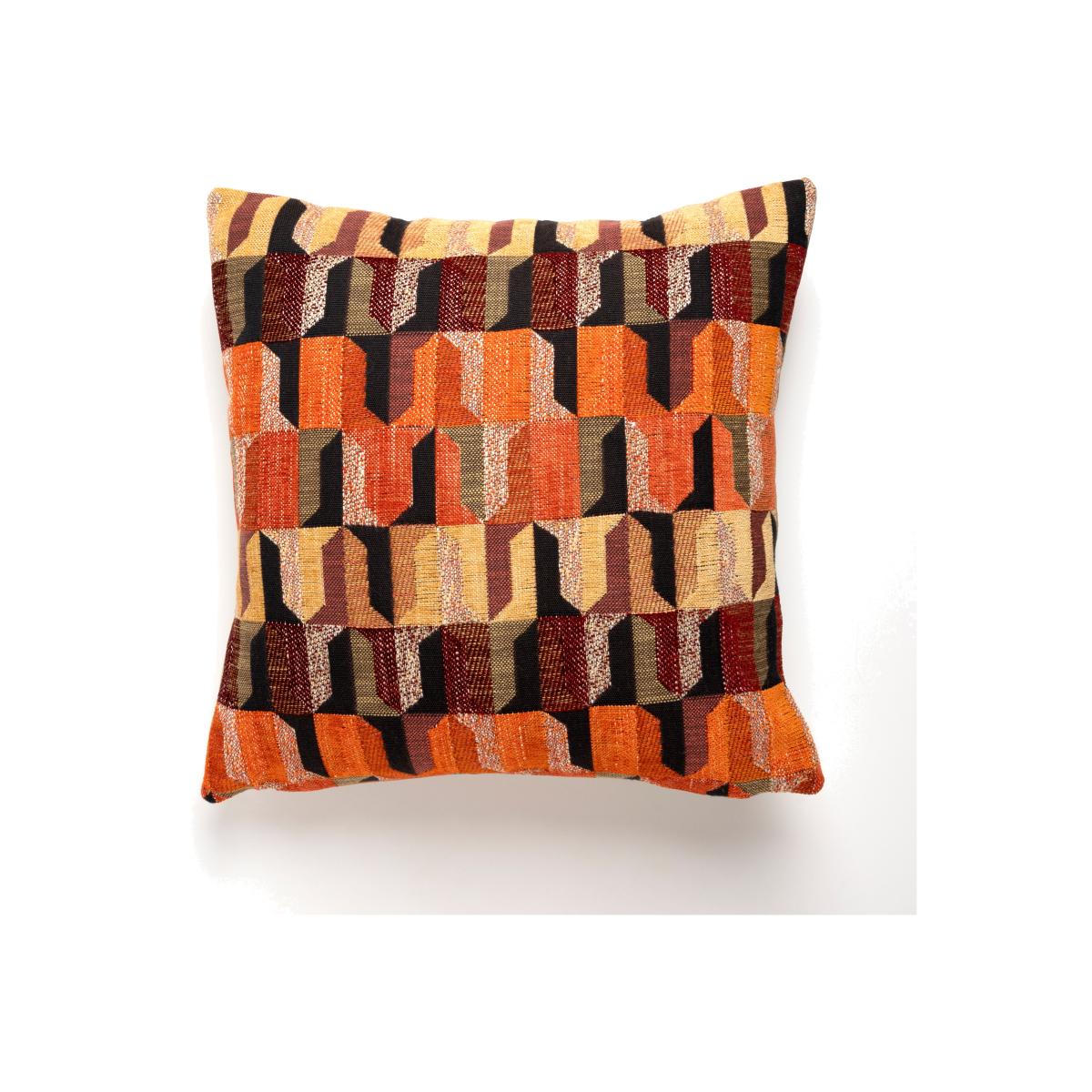 Regent Geo Cushion Cover Orange/Green/Black – image 1